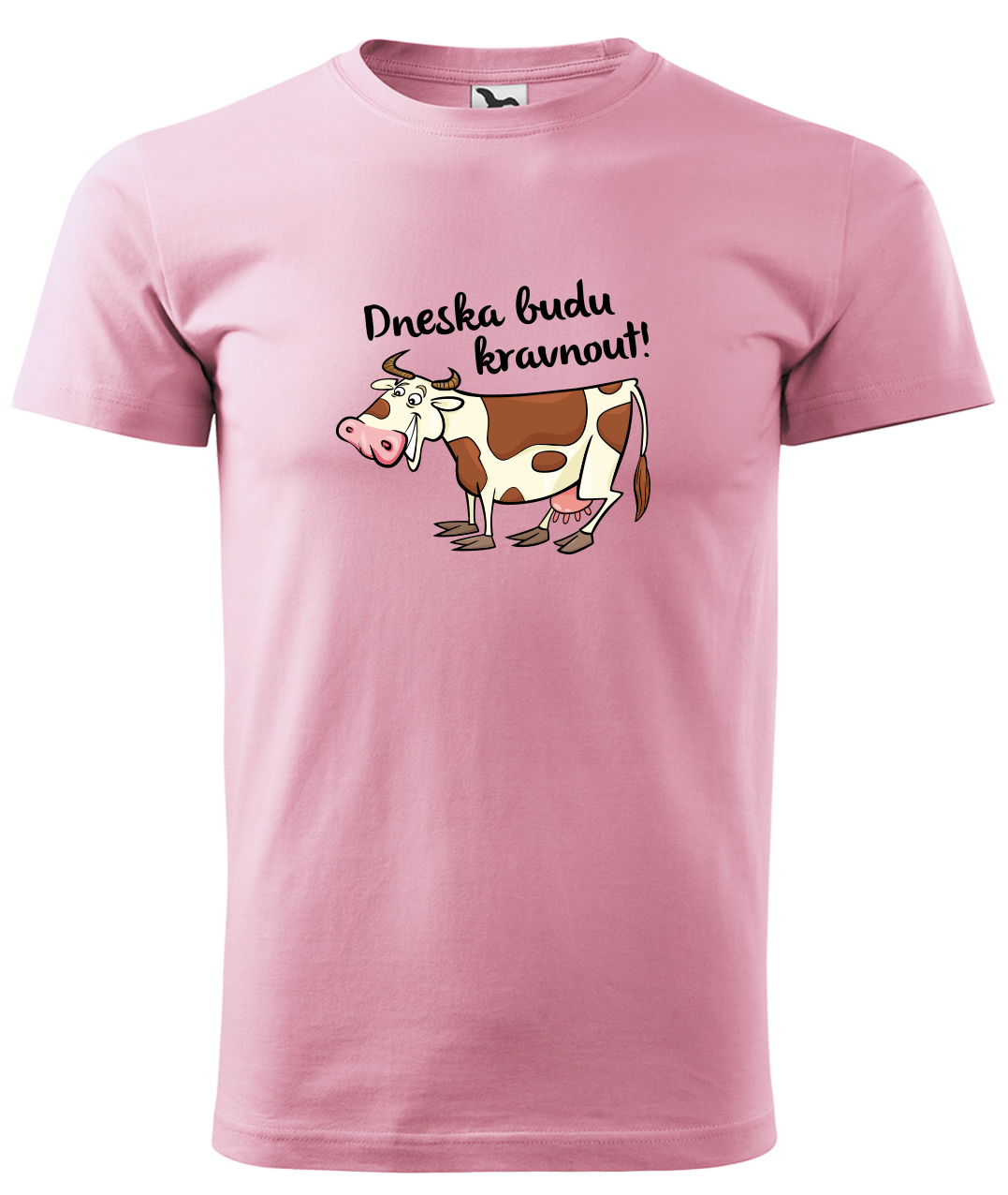 Dětské tričko s krávou - Dneska budu kravnout! Velikost: 4 roky / 110 cm, Barva: Růžová (30), Délka rukávu: Krátký rukáv