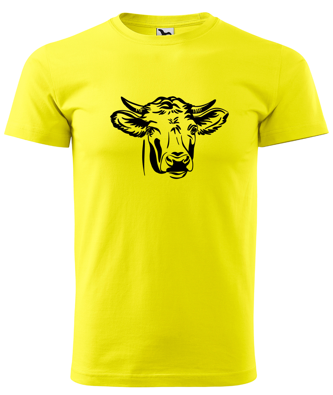 Dětské tričko s krávou - Hlava krávy Velikost: 4 roky / 110 cm, Barva: Žlutá (04), Délka rukávu: Krátký rukáv