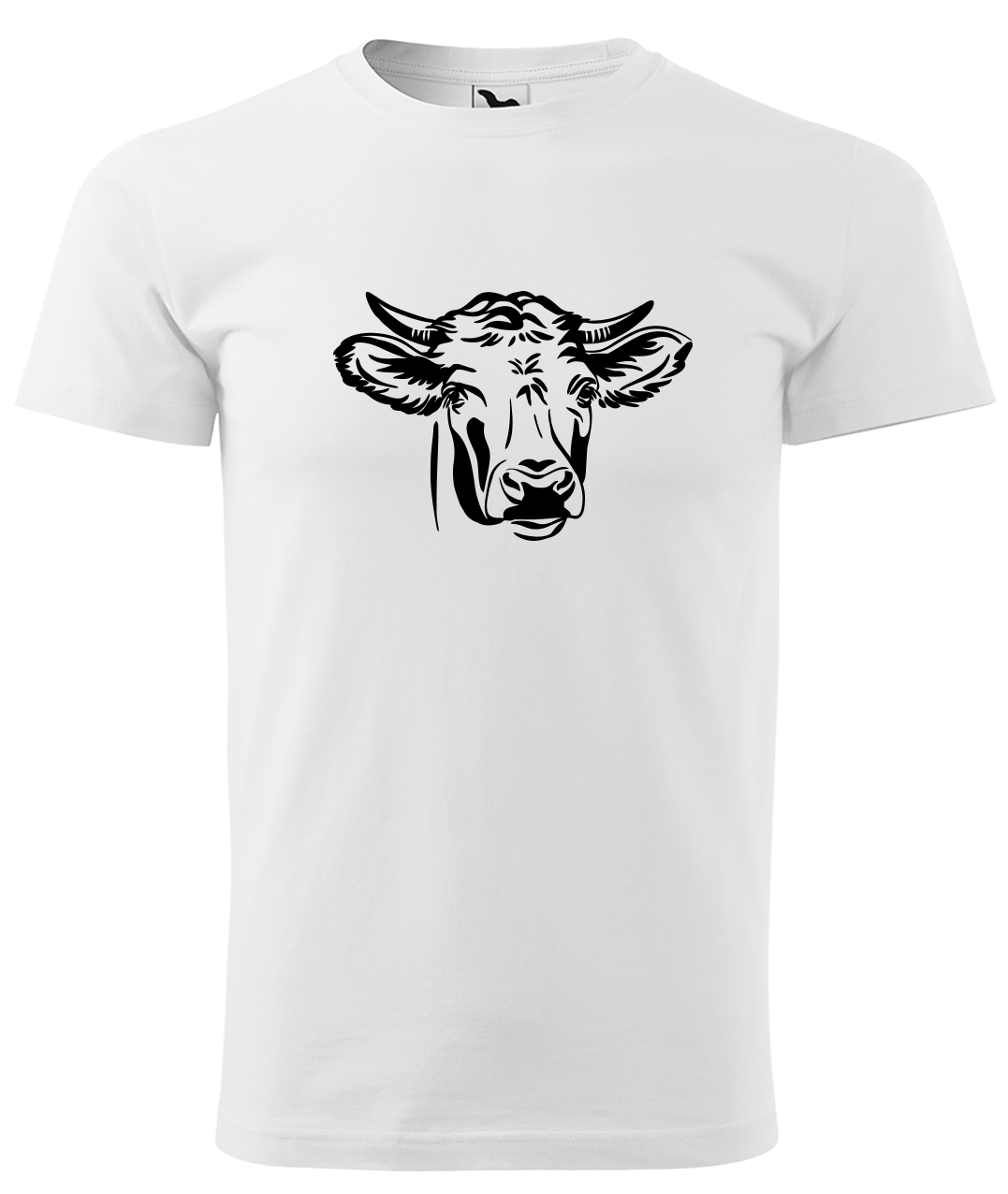 Dětské tričko s krávou - Hlava krávy Velikost: 10 let / 146 cm, Barva: Bílá (00), Délka rukávu: Krátký rukáv