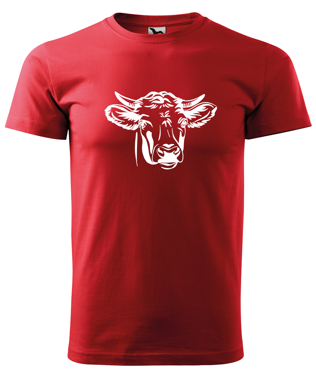 Dětské tričko s krávou - Hlava krávy Velikost: 12 let / 158 cm, Barva: Červená (07), Délka rukávu: Krátký rukáv