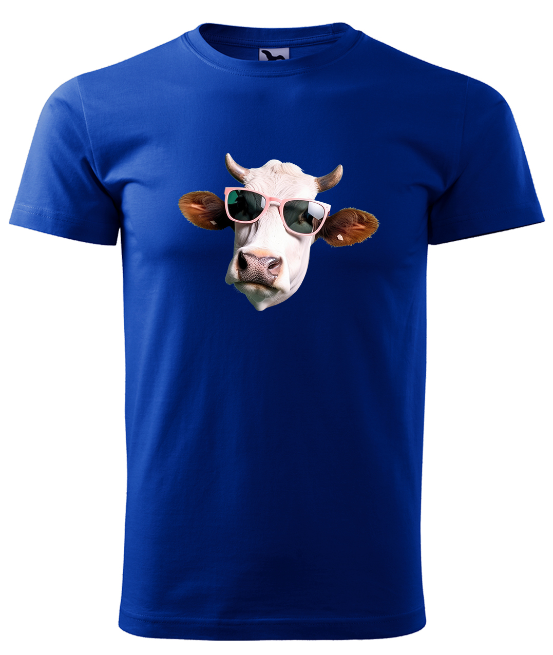 Dětské tričko s krávou - Kráva v brýlích Velikost: 4 roky / 110 cm, Barva: Královská modrá (05), Délka rukávu: Krátký rukáv