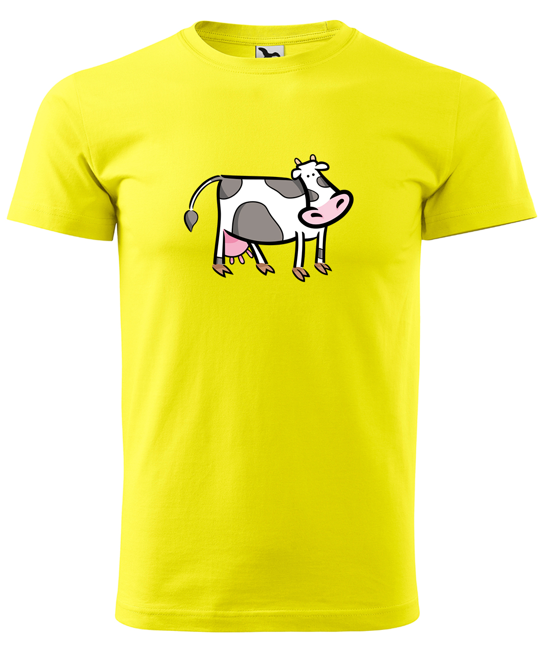 Dětské tričko s krávou - Kravička Velikost: 4 roky / 110 cm, Barva: Žlutá (04), Délka rukávu: Krátký rukáv