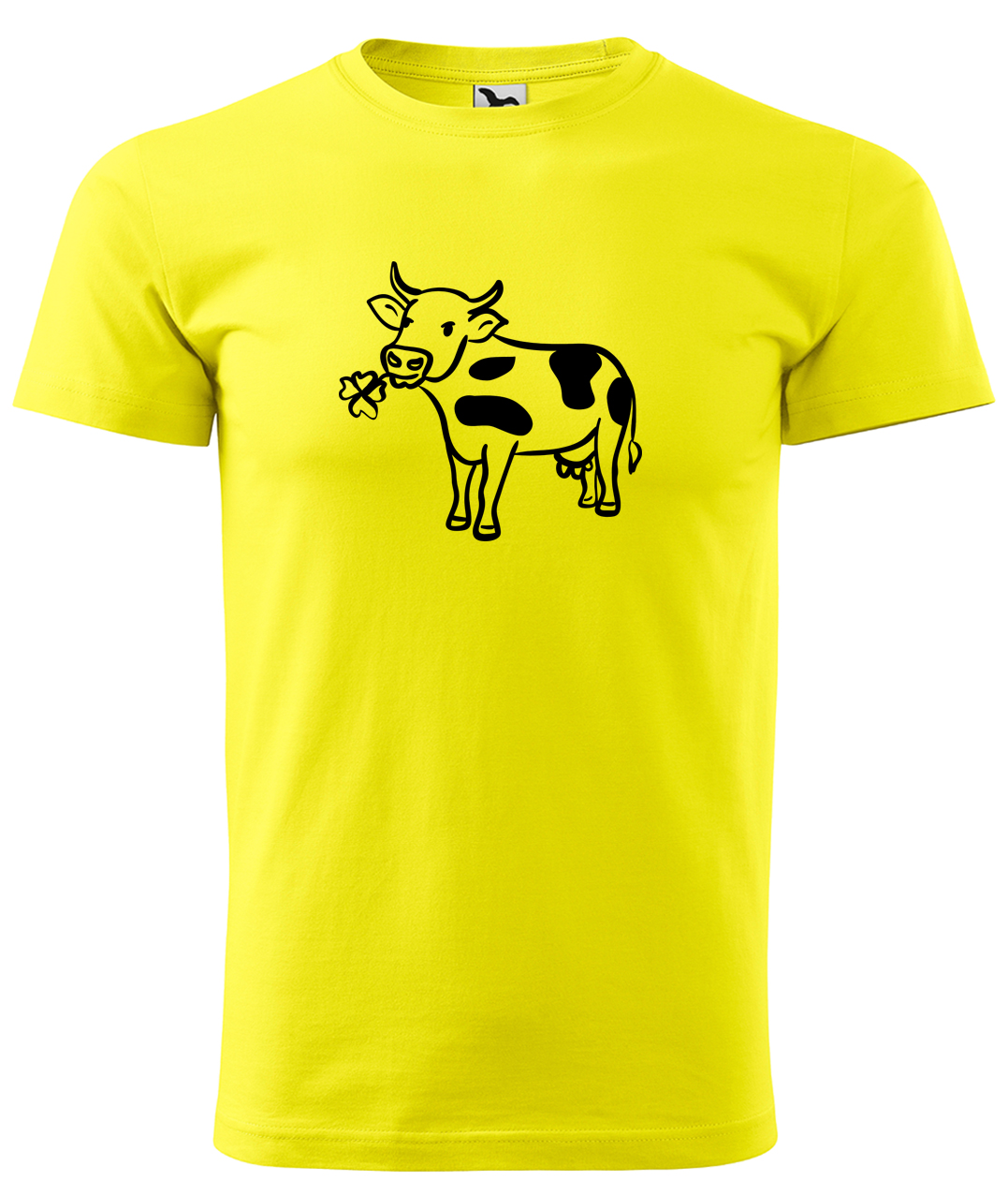 Dětské tričko s krávou - Kravička a jetel Velikost: 6 let / 122 cm, Barva: Žlutá (04), Délka rukávu: Krátký rukáv