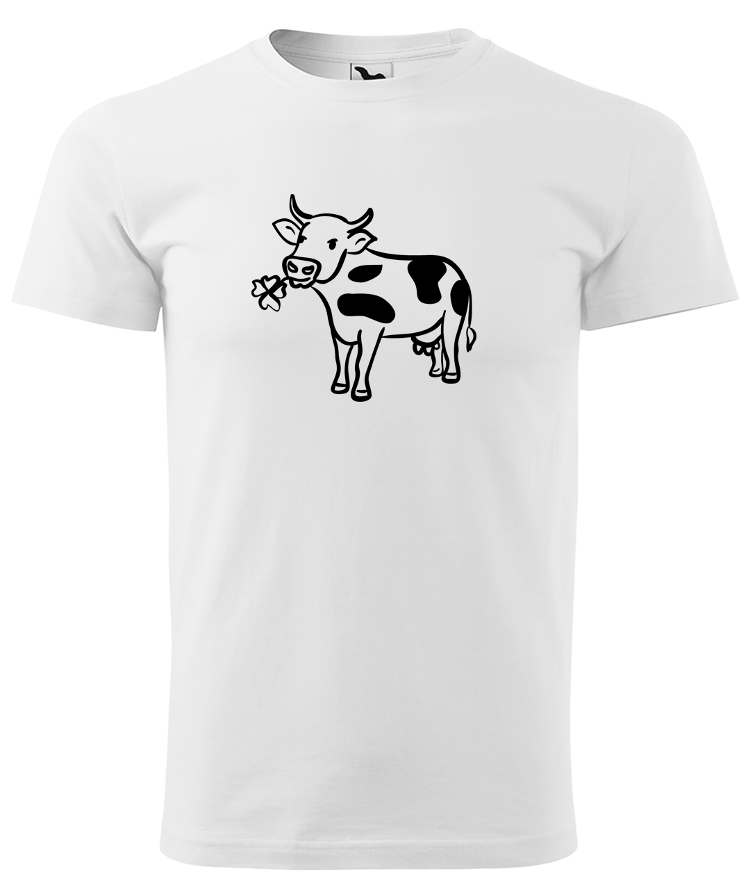 Dětské tričko s krávou - Kravička a jetel Velikost: 4 roky / 110 cm, Barva: Bílá (00), Délka rukávu: Krátký rukáv