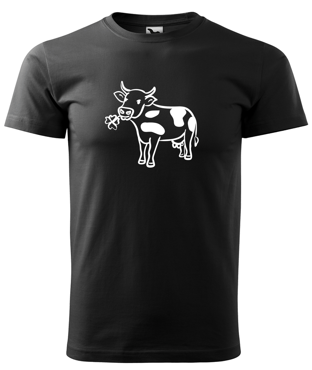 Dětské tričko s krávou - Kravička a jetel Velikost: 4 roky / 110 cm, Barva: Černá (01), Délka rukávu: Krátký rukáv