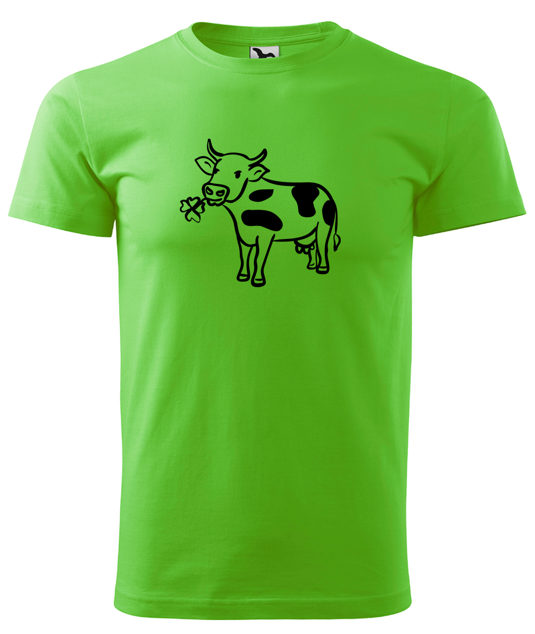 Dětské tričko s krávou - Kravička a jetel Velikost: 12 let / 158 cm, Barva: Apple Green (92), Délka rukávu: Krátký rukáv