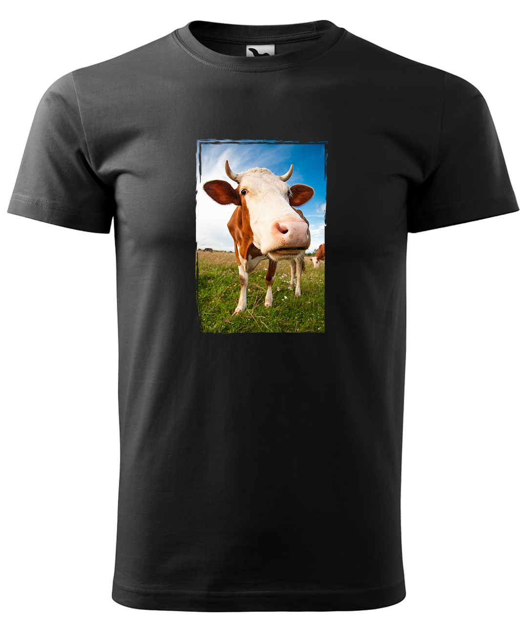 Dětské tričko s krávou - Na pastvě Velikost: 8 let / 134 cm, Barva: Černá (01), Délka rukávu: Krátký rukáv