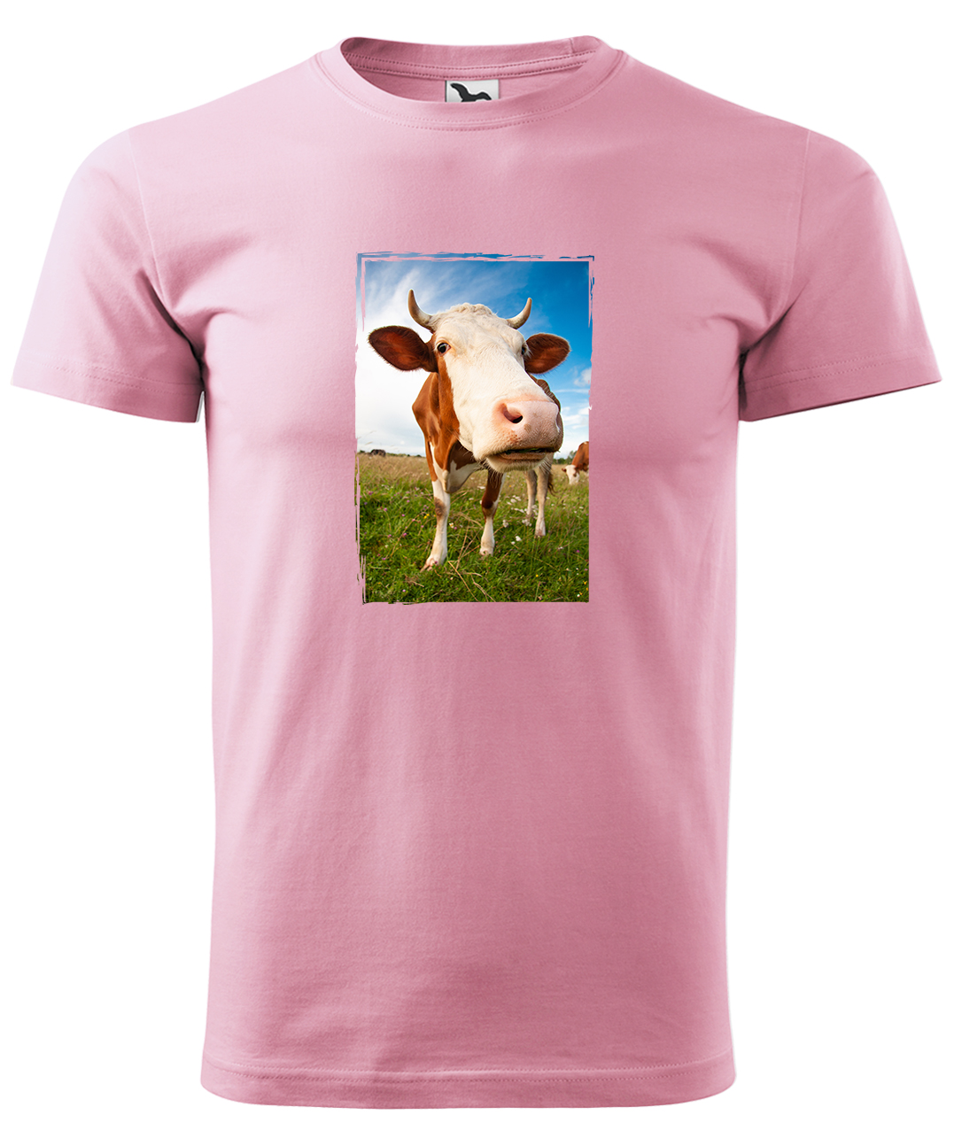 Dětské tričko s krávou - Na pastvě Velikost: 8 let / 134 cm, Barva: Růžová (30), Délka rukávu: Krátký rukáv