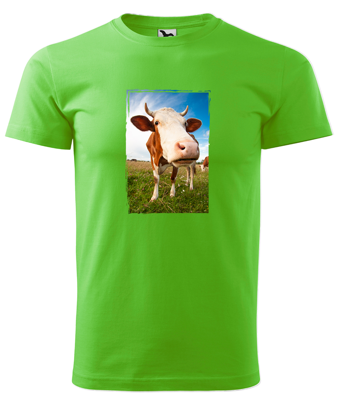 Dětské tričko s krávou - Na pastvě Velikost: 8 let / 134 cm, Barva: Apple Green (92), Délka rukávu: Krátký rukáv