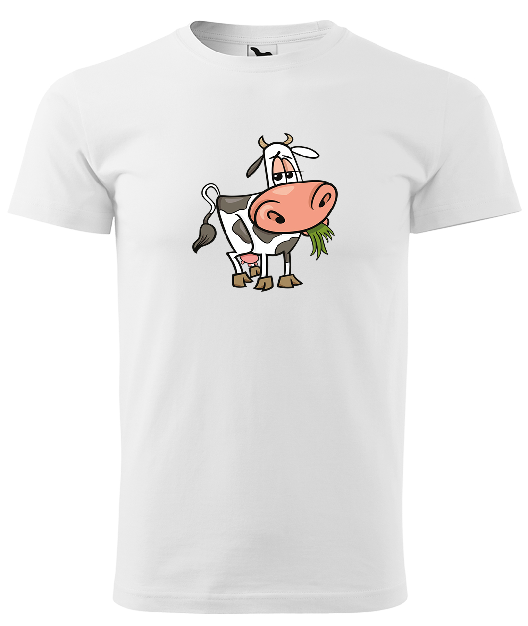 Dětské tričko s krávou - Obrázek spokojené krávy Velikost: 10 let / 146 cm, Barva: Bílá (00), Délka rukávu: Krátký rukáv