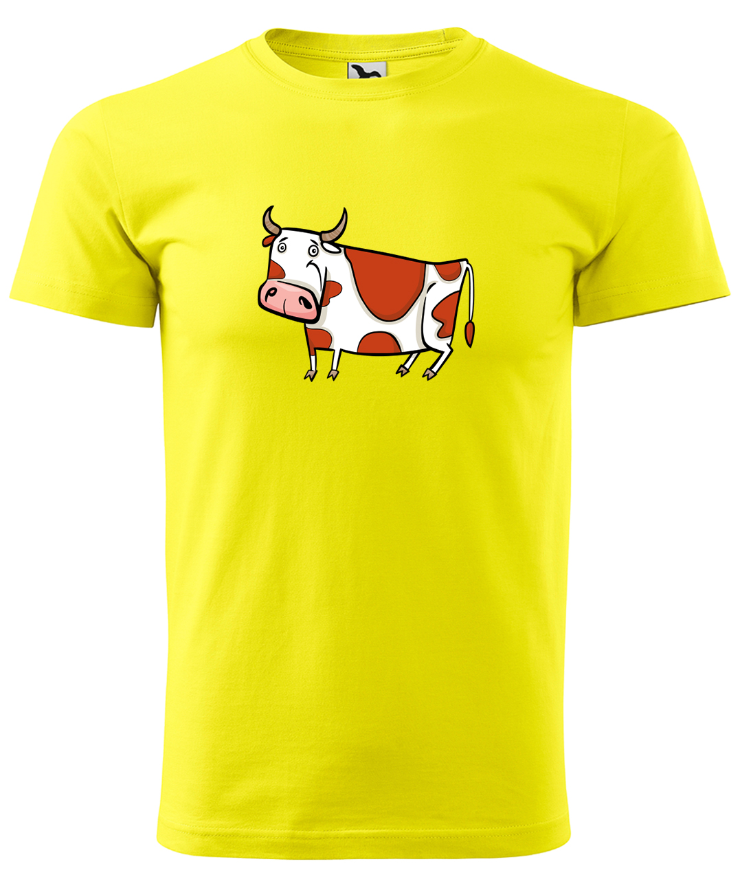 Dětské tričko s krávou - Obrázek stylizované krávy Velikost: 4 roky / 110 cm, Barva: Žlutá (04), Délka rukávu: Krátký rukáv