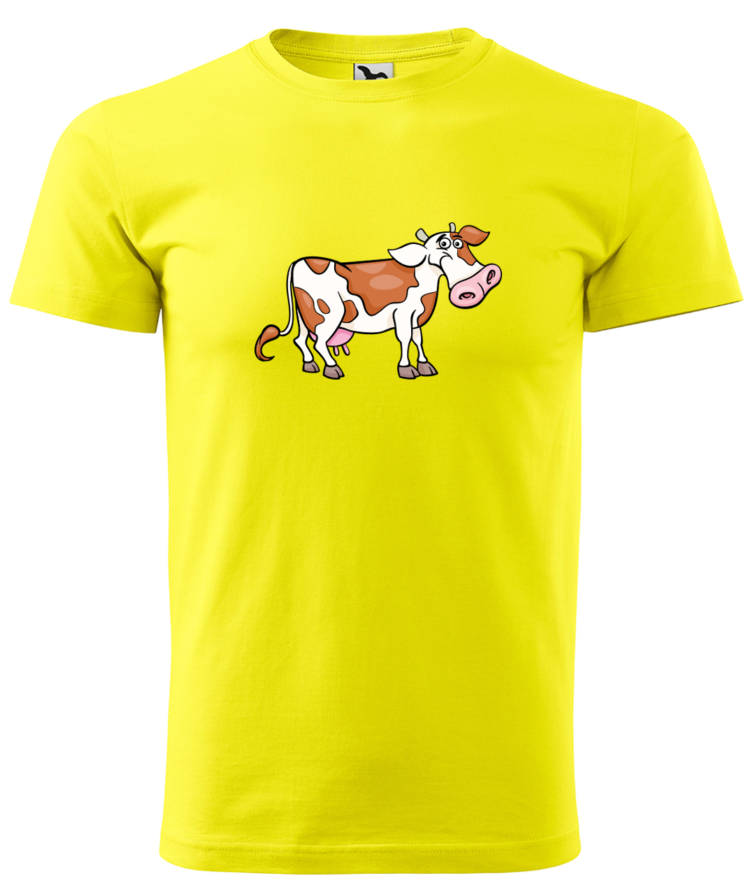 Dětské tričko s krávou - Obrázek veselé krávy Velikost: 4 roky / 110 cm, Barva: Žlutá (04), Délka rukávu: Krátký rukáv