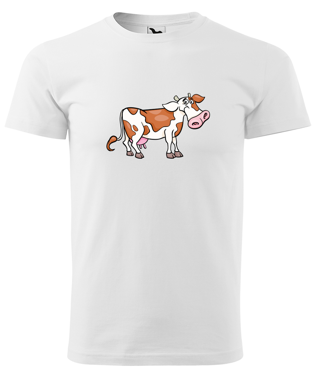 Dětské tričko s krávou - Obrázek veselé krávy Velikost: 10 let / 146 cm, Barva: Bílá (00), Délka rukávu: Krátký rukáv