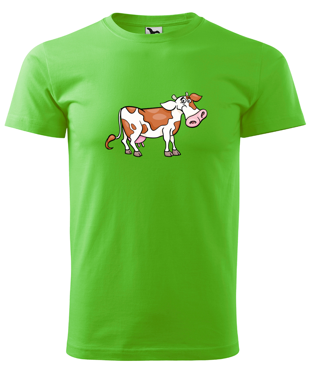 Dětské tričko s krávou - Obrázek veselé krávy Velikost: 12 let / 158 cm, Barva: Apple Green (92), Délka rukávu: Krátký rukáv