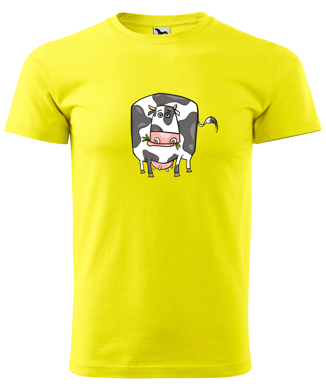 Dětské tričko s krávou - Obrázek vtipné krávy Velikost: 4 roky / 110 cm, Barva: Žlutá (04), Délka rukávu: Krátký rukáv