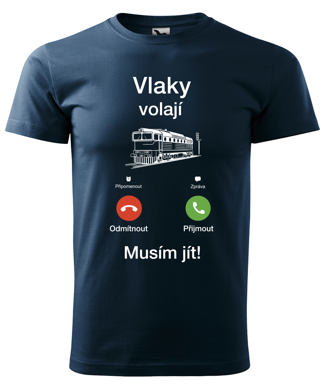 Dětské tričko s vlakem - Vlaky volají Velikost: 4 roky / 110 cm, Barva: Námořní modrá (02)