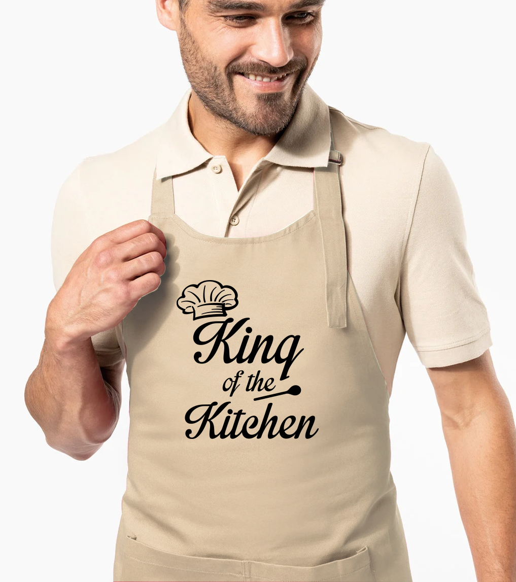 Zástěra pro muže - King of the Kitchen Barva: Béžová