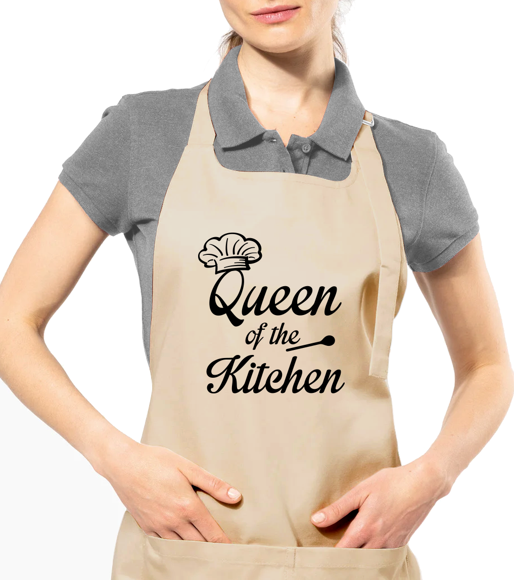 Zástěra pro ženy - Qeen of the Kitchen Barva: Béžová