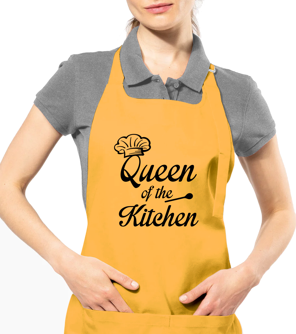 Zástěra pro ženy - Qeen of the Kitchen Barva: Hořčicová