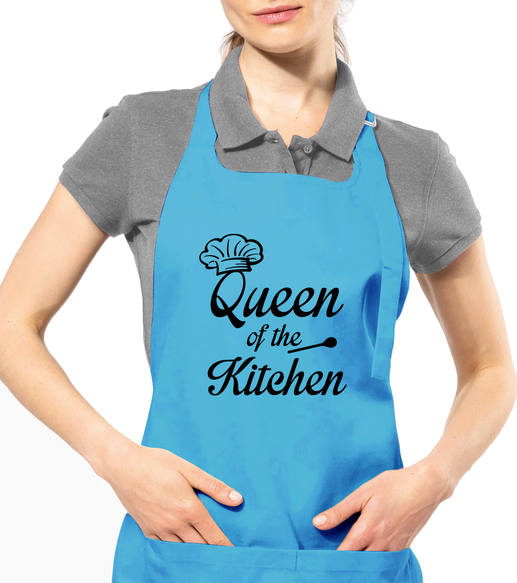 Zástěra pro ženy - Qeen of the Kitchen Barva: Bledě modrá