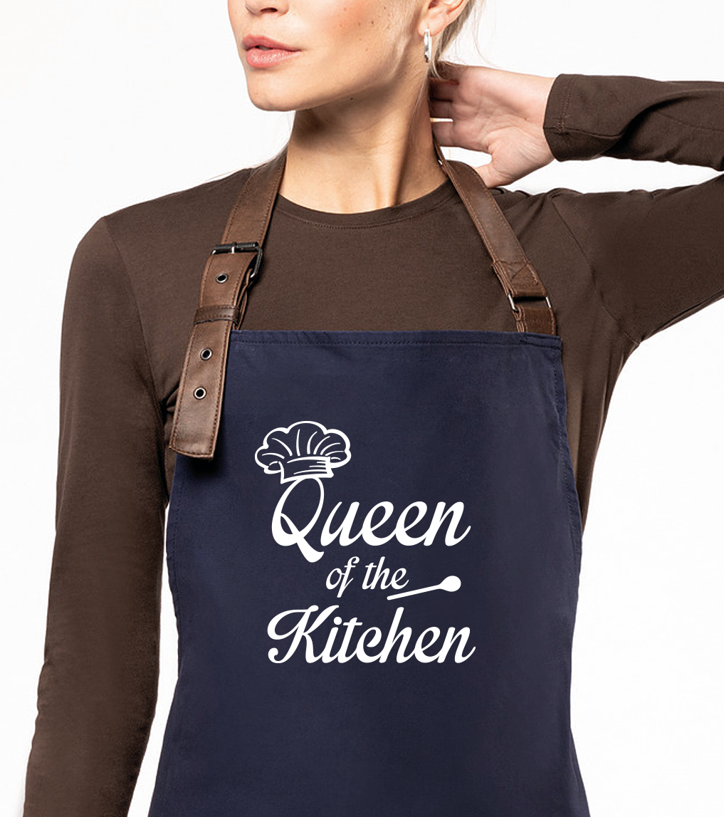 Zástěra pro ženy EXCLUSIVE - Qeen of the Kitchen Barva: Tmavě modrá