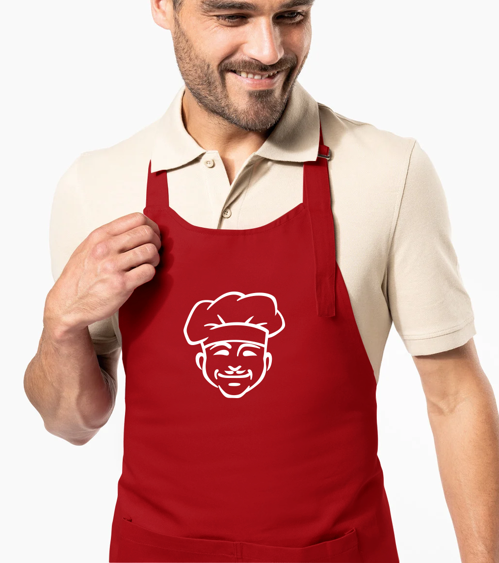 Zástěra pro muže - Kuchař v čepici Barva: Červená