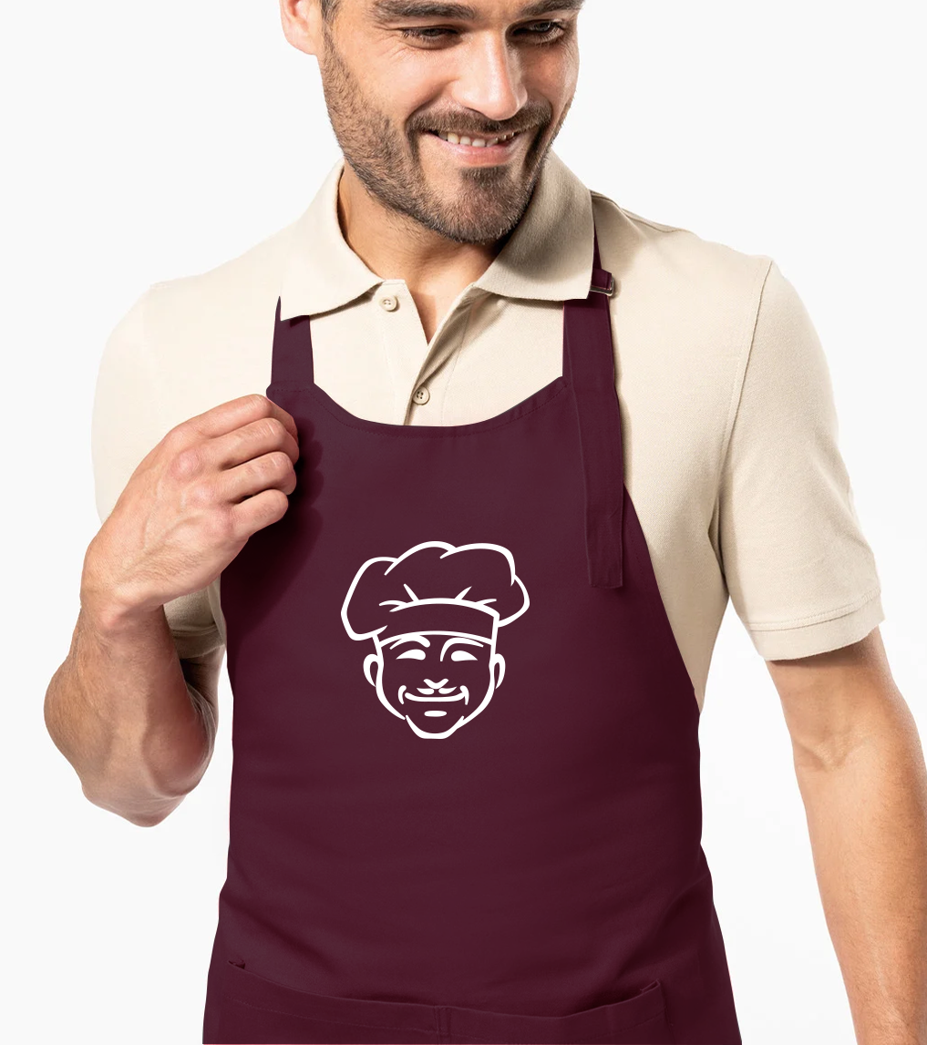 Zástěra pro muže - Kuchař v čepici Barva: Vínová