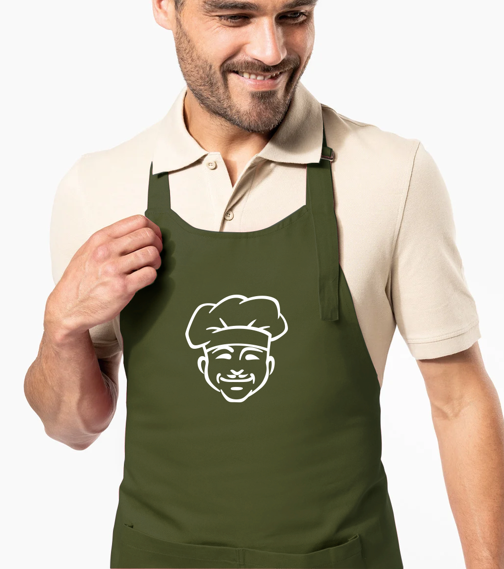 Zástěra pro muže - Kuchař v čepici Barva: Khaki