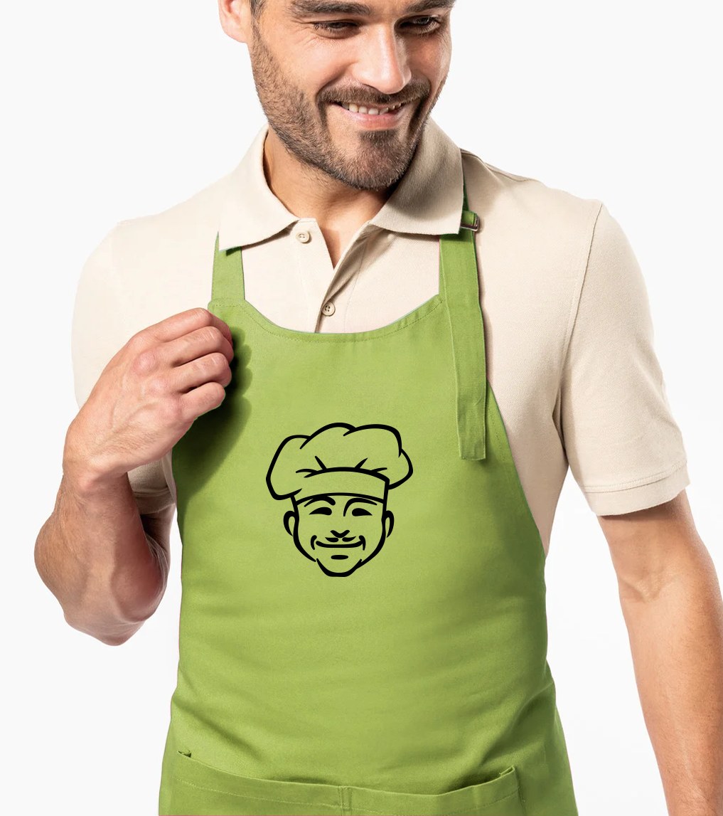 Zástěra pro muže - Kuchař v čepici Barva: Limetková