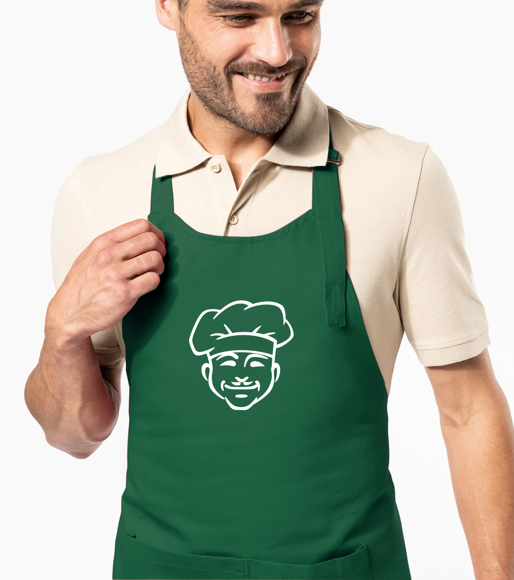 Zástěra pro muže - Kuchař v čepici Barva: Zelená
