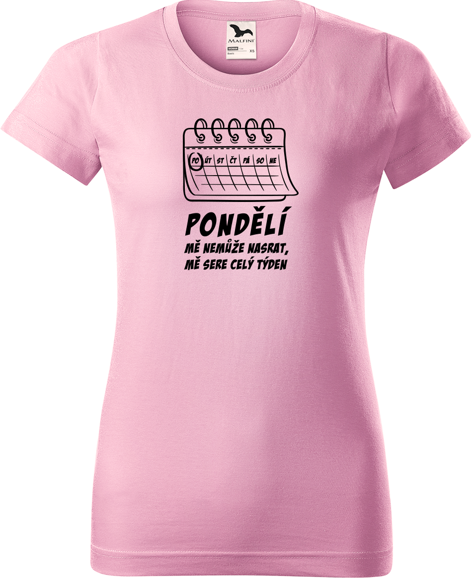 Vtipné tričko - Pondělí Velikost: XL, Barva: Růžová (30)