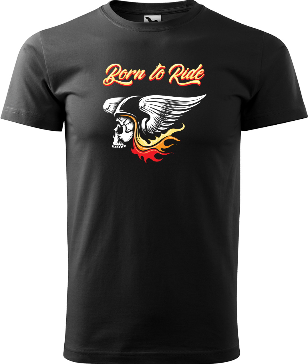Motorkářské tričko - Born to Ride (lebka) Velikost: XL, Barva: Černá (01)