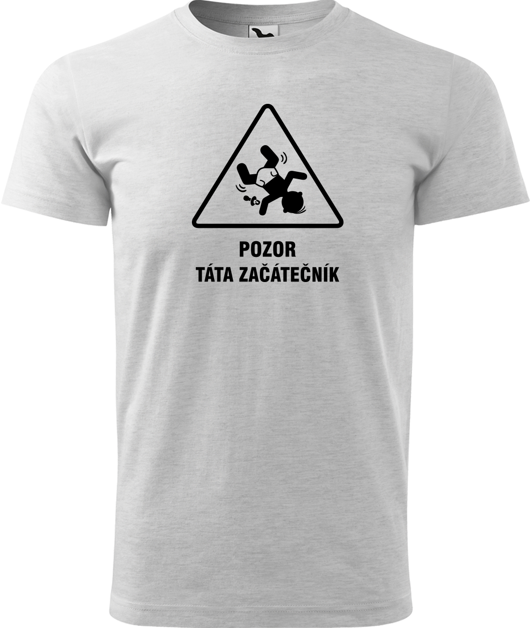 Tričko pro tátu - Pozor táta začátečník Velikost: 3XL, Barva: Světle šedý melír (03)