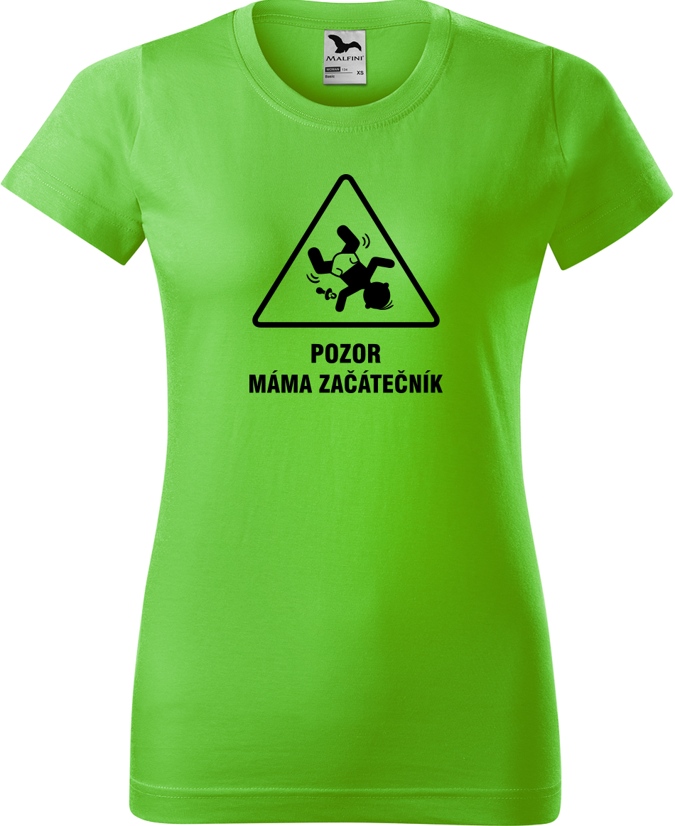Tričko pro maminku - Pozor máma začátečník Velikost: XL, Barva: Apple Green (92)