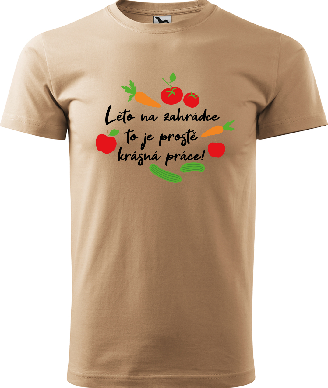 Tričko pro zahradníka - Léto na zahrádce Velikost: XL, Barva: Písková (08), Střih: pánský