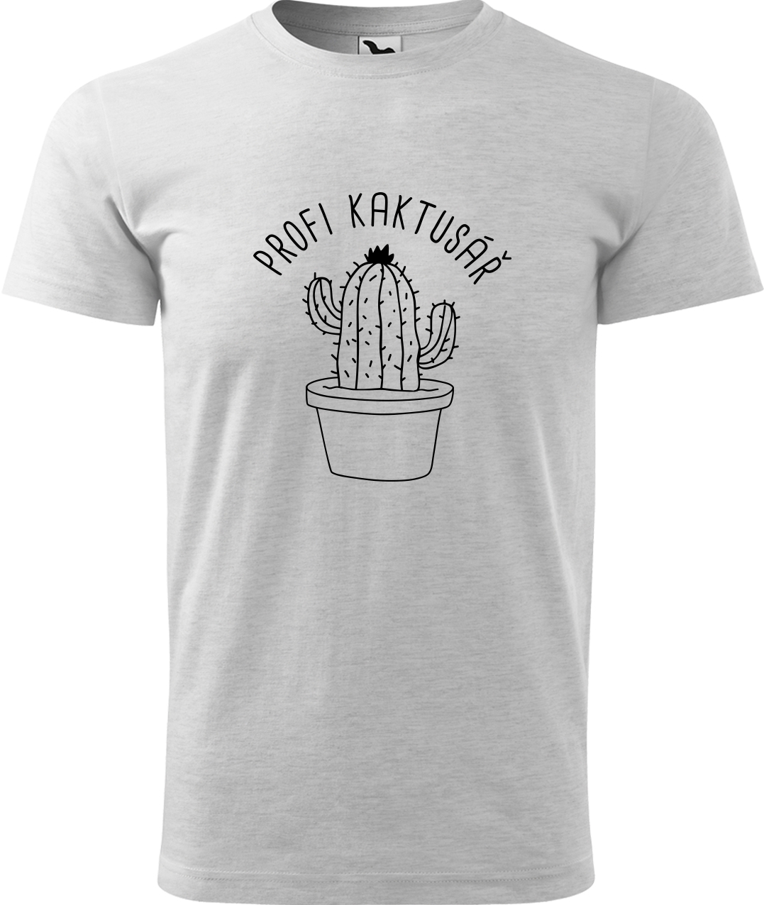 Tričko pro zahradníka - Profi kaktusář Velikost: L, Barva: Světle šedý melír (03), Střih: pánský
