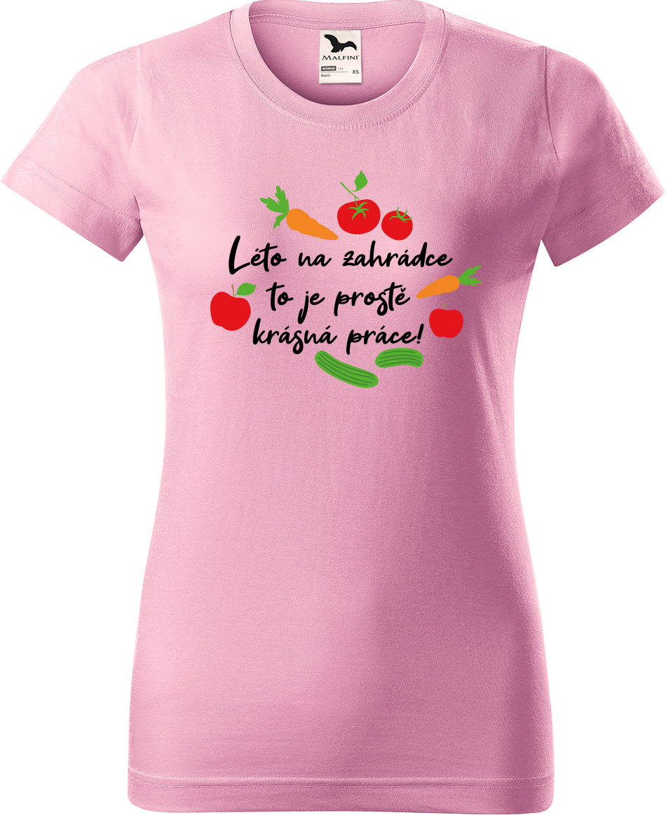 Tričko pro zahradnici - Léto na zahrádce Velikost: XL, Barva: Růžová (30), Střih: dámský