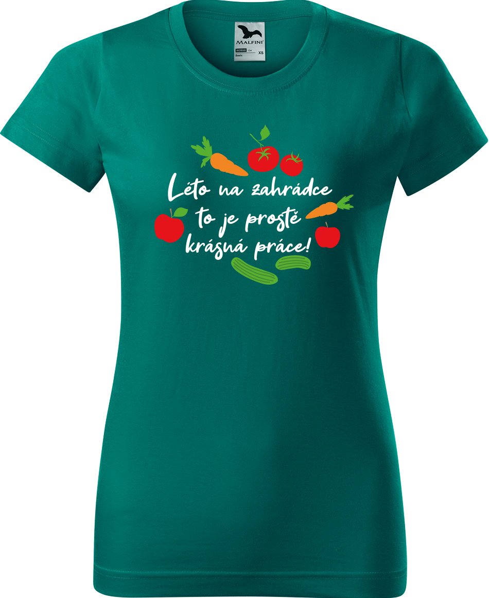 Tričko pro zahradnici - Léto na zahrádce Velikost: S, Barva: Emerald (19), Střih: dámský