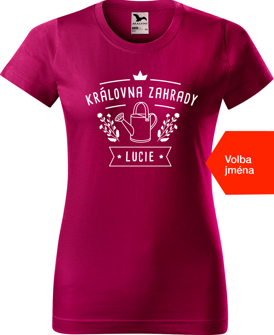 Tričko pro zahradnici se jménem - Královna zahrady Velikost: XL, Barva: Fuchsia red (49), Střih: dámský