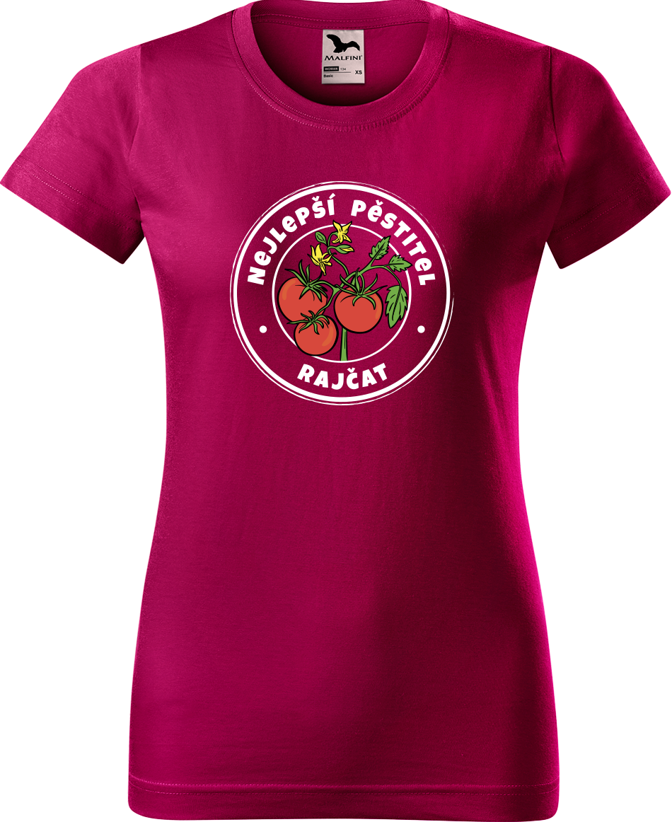 Tričko pro zahradnici - Nejlepší pěstitel rajčat Velikost: XL, Barva: Fuchsia red (49)
