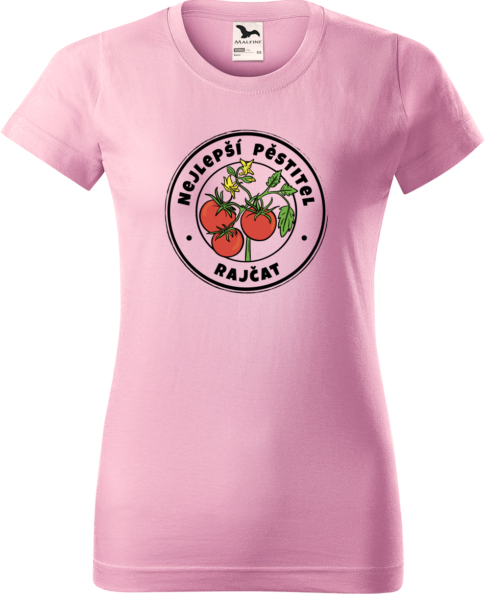 Tričko pro zahradnici - Nejlepší pěstitel rajčat Velikost: L, Barva: Růžová (30)