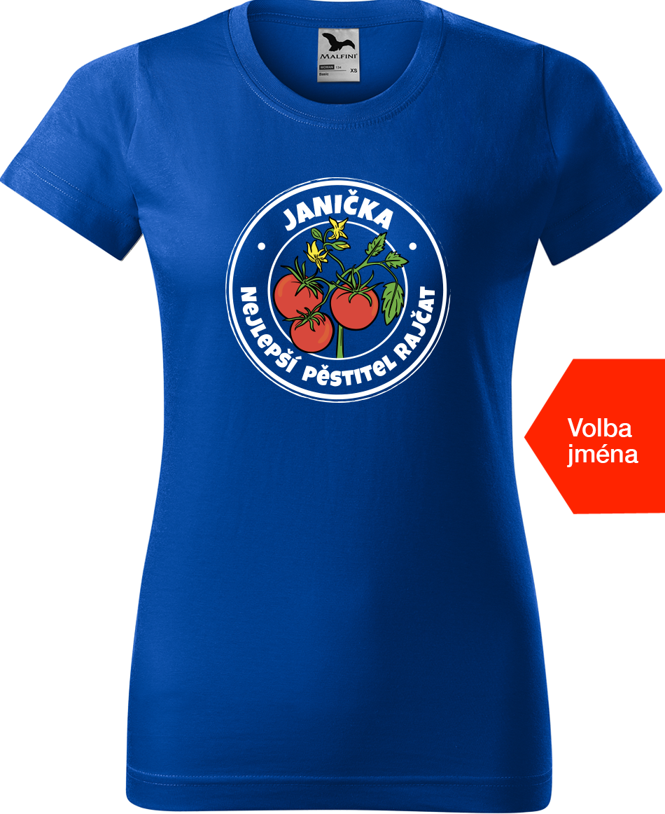 Tričko pro zahradnici se jménem - Nejlepší pěstitel rajčat Velikost: XL, Barva: Královská modrá (05)