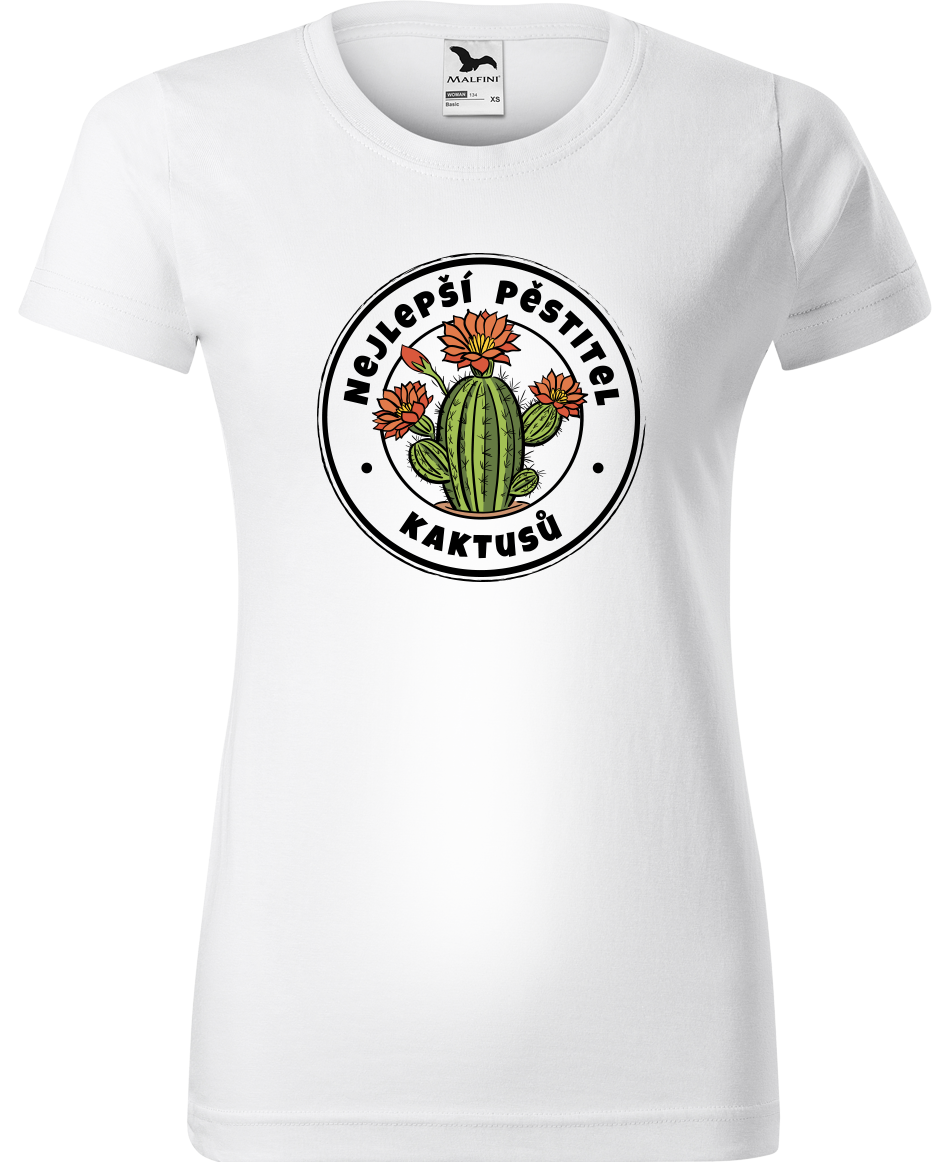 Tričko s kaktusem - Nejlepší pěstitel kaktusů Velikost: 3XL, Barva: Bílá (00)