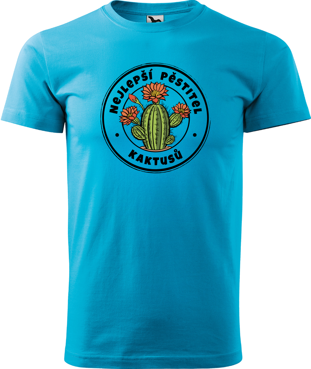 Tričko s kaktusem - Nejlepší pěstitel kaktusů Velikost: 3XL, Barva: Tyrkysová (44)