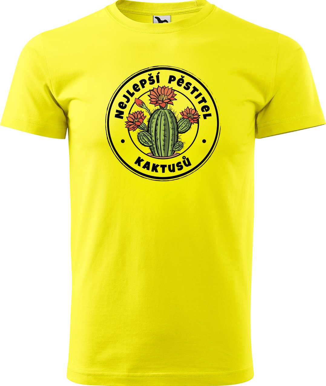 Tričko s kaktusem - Nejlepší pěstitel kaktusů Velikost: L, Barva: Žlutá (04)