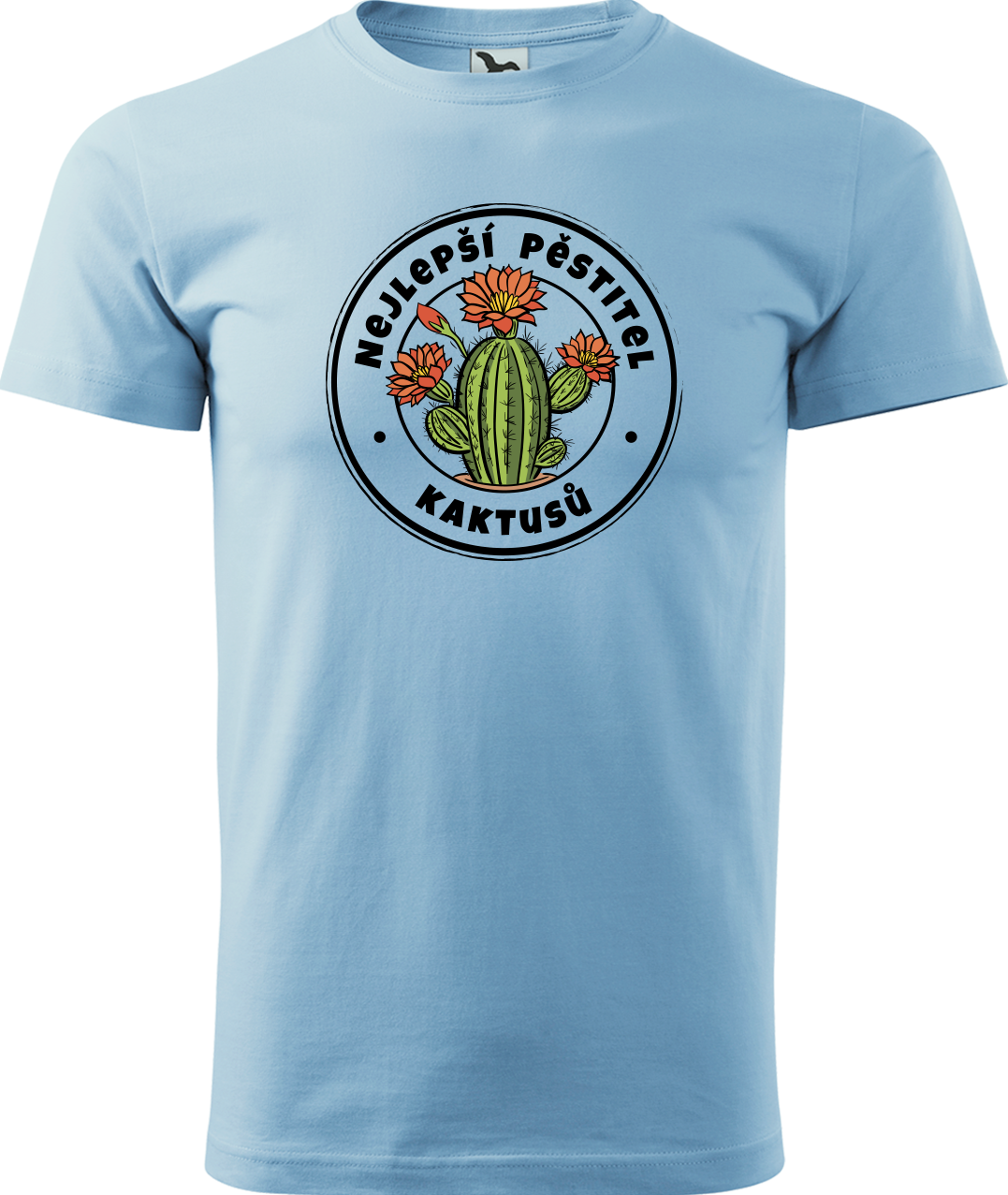 Tričko s kaktusem - Nejlepší pěstitel kaktusů Velikost: M, Barva: Nebesky modrá (15)