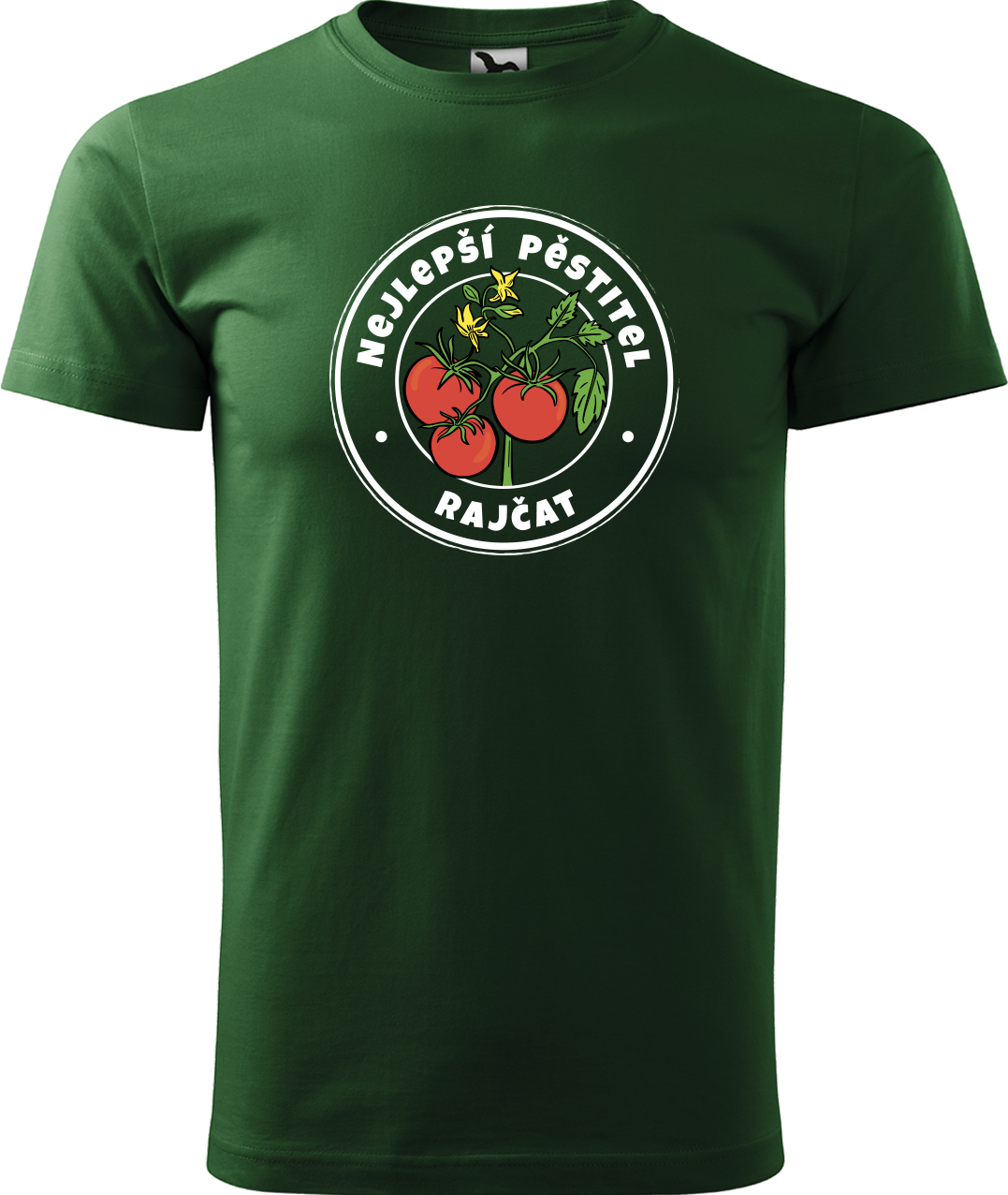 Tričko pro zahradníka - Nejlepší pěstitel rajčat Velikost: L, Barva: Lahvově zelená (06)