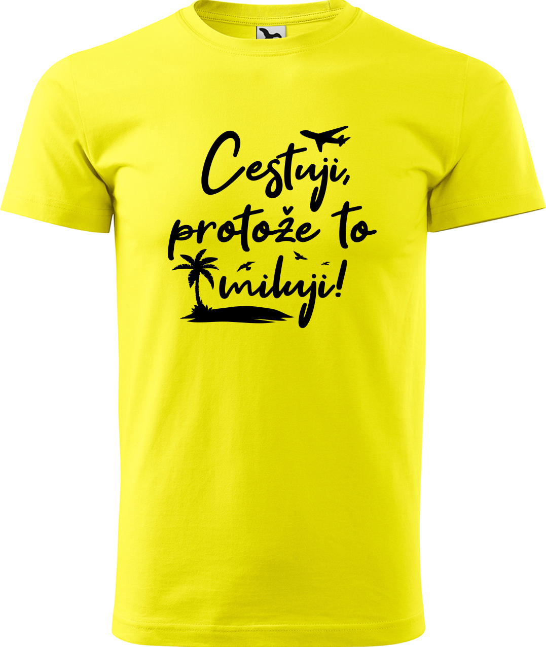 Pánské cestovatelské tričko - Cestuji, protože to miluji! Velikost: 3XL, Barva: Žlutá (04), Střih: pánský