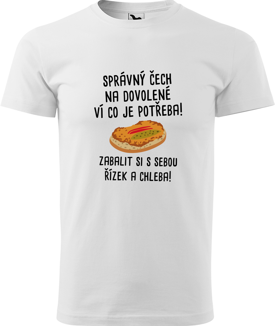 Pánské cestovatelské tričko - Správný Čech na dovolené, ví co je potřeba! Velikost: XL, Barva: Bílá (00), Střih: pánský