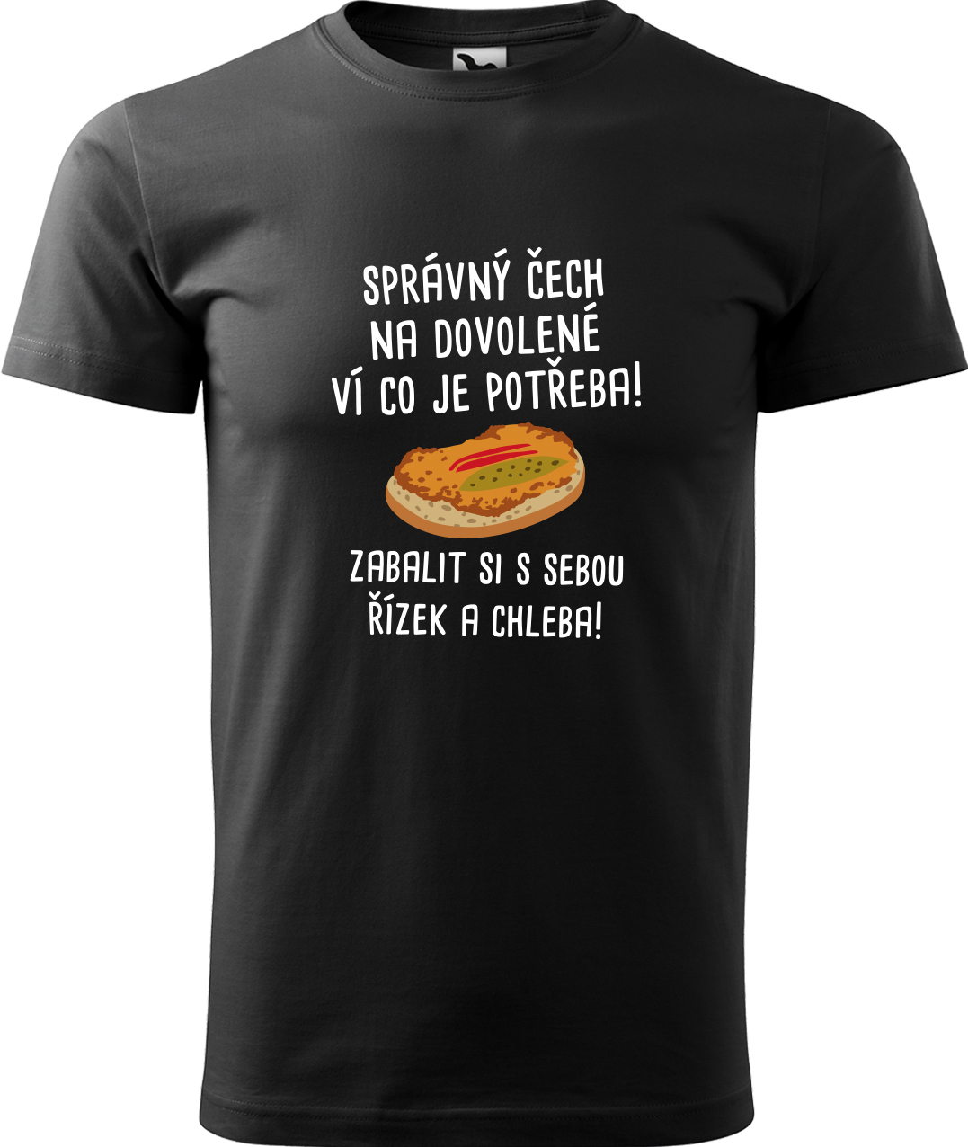 Pánské cestovatelské tričko - Správný Čech na dovolené, ví co je potřeba! Velikost: S, Barva: Černá (01), Střih: pánský